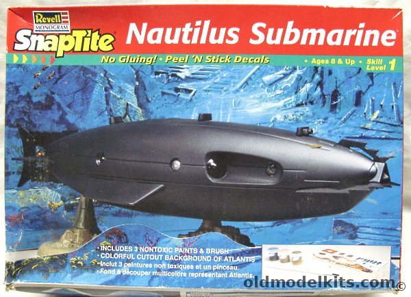 Revell 1/100 Nautilus Submarine from Jules Verne '20,000 Leagues Under The Sea' - Captain Nemo - With Scale Figures, 85-1178 plastic model kit
